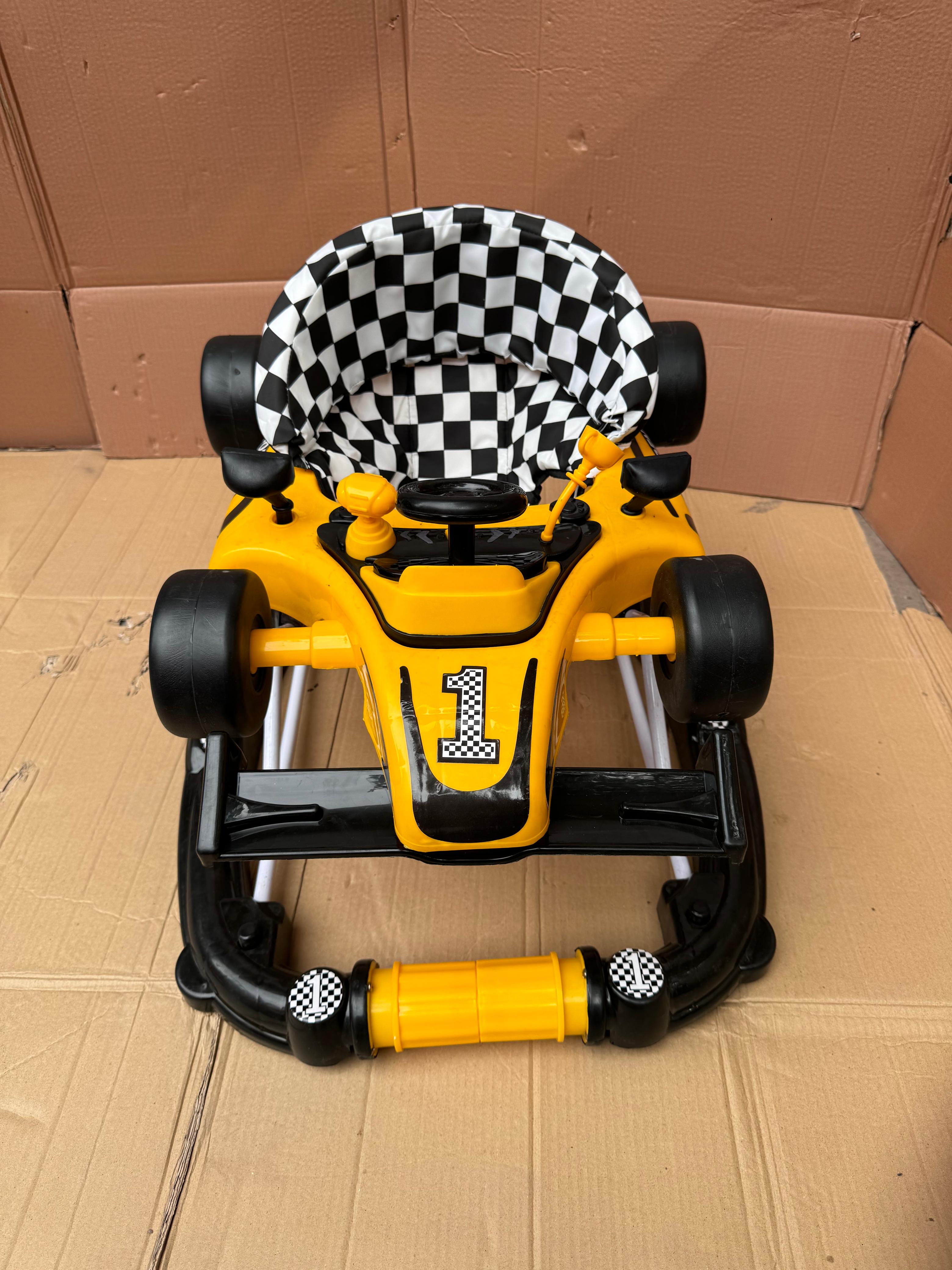2 in 1: Formula 1 Car Rocker + Baby Walker | F1 Car shape Walker with Lights & Music