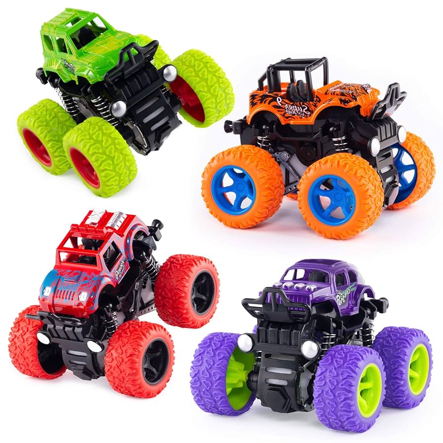 Baby Monster Trucks | Push and Go Friction Double-Directions Mini Trucks