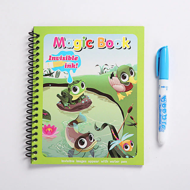 Magic Water Drawing Coloring Book | Reusable Doodle Book with Pen