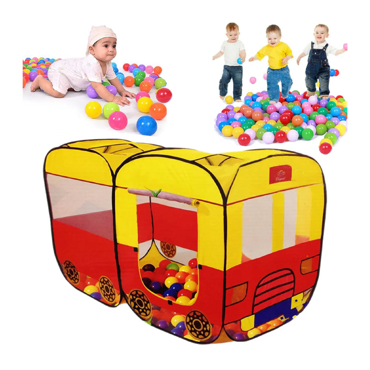 Pop Up Tent House Double Size | Tent for Kids (Bus Shape)