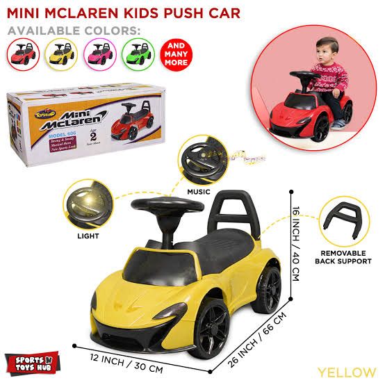 Mini Mclaren Car | Push Car with Light & Music