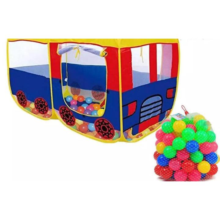 Pop Up Tent House Double Size | Tent for Kids (Bus Shape)