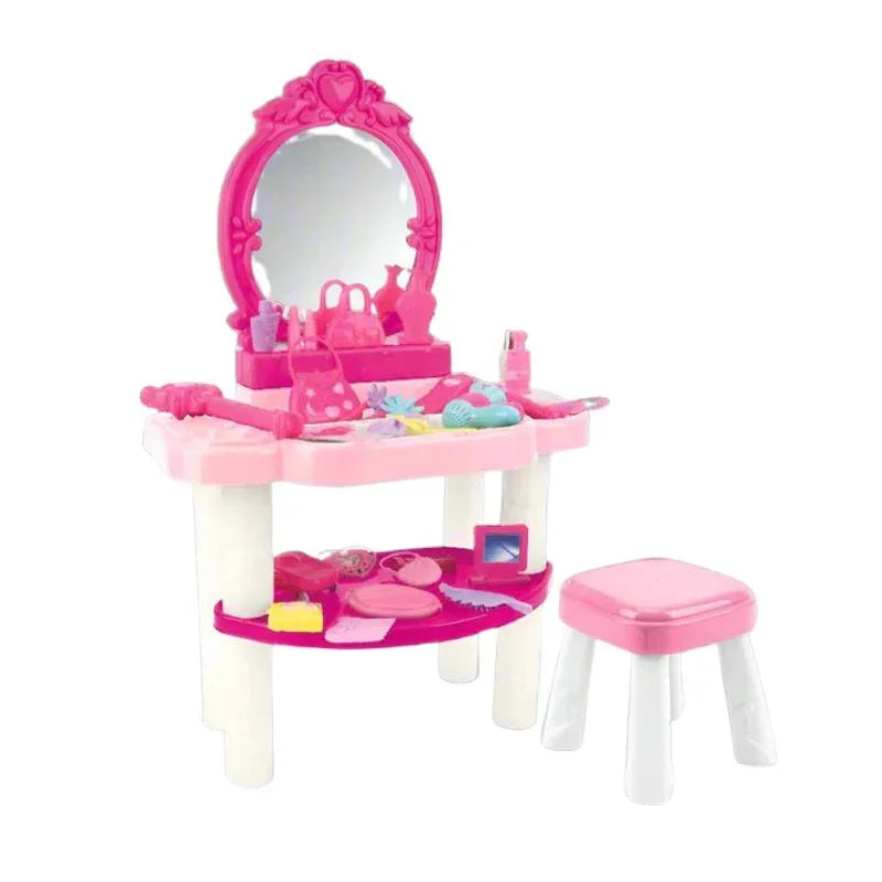 Toy Matic Dressing Table with Stool | Mini Dressing Table 39 pcs Play Set for Girls