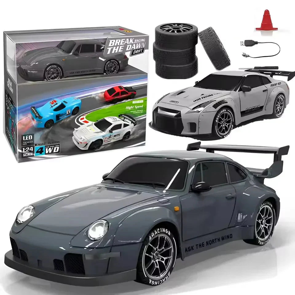 4WD RC Porsche Mini Drifting Car with LED Lights | High-Speed Car | Mini Racing Toy Car