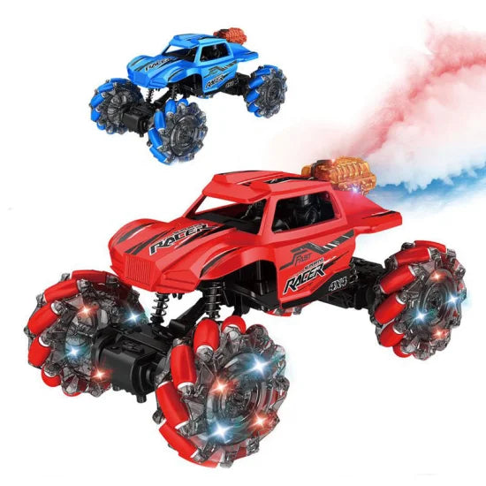 RC Climbing Drift Truck Off-Road Vehicle | 2.4G RC with Light & Smoke | Roller Tire Design 360°