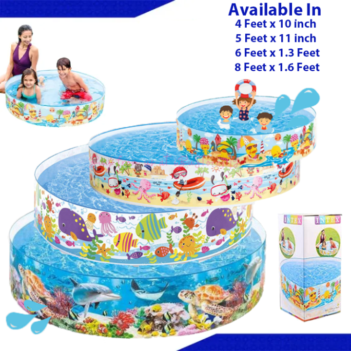 INTEX Swimming Pools Without Air | 4ft, 5ft, 6ft 8ft | Inflatable Fun play pool for Kids & Adults