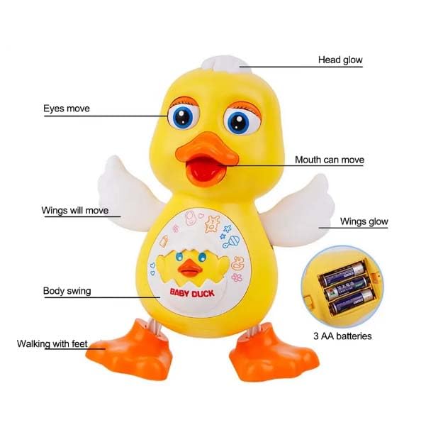 Cute Dancing Duck Musical Toy | Flashing Duck with Lights & Music for Kids