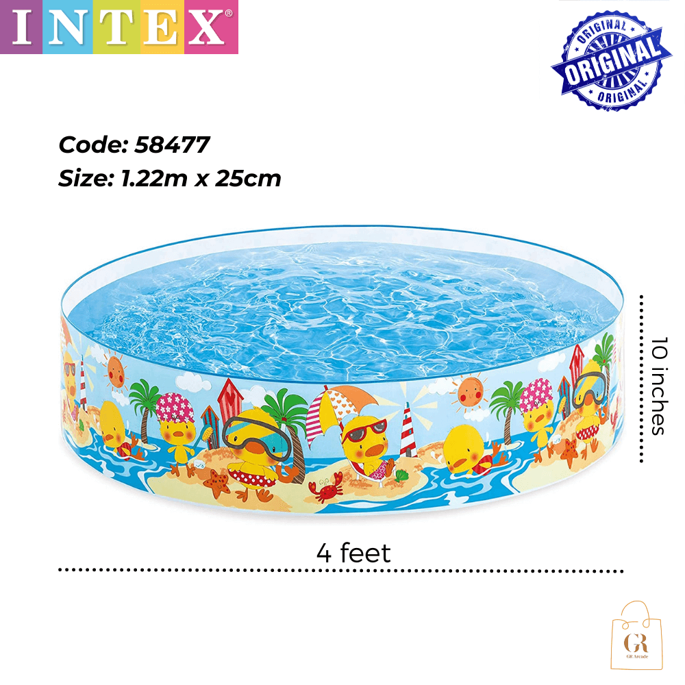 INTEX Swimming Pools Without Air | 4ft, 5ft, 6ft 8ft | Inflatable Fun play pool for Kids & Adults
