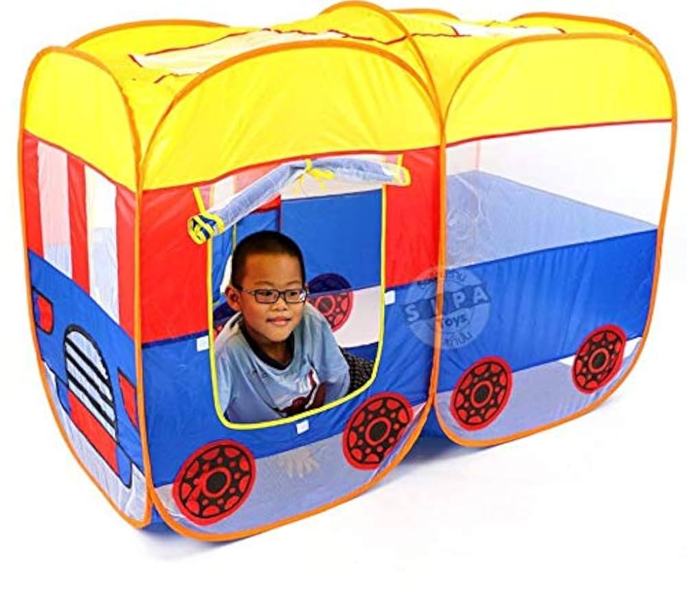 Pop Up Tent House Double Size | Tent for Kids (Bus Shape)