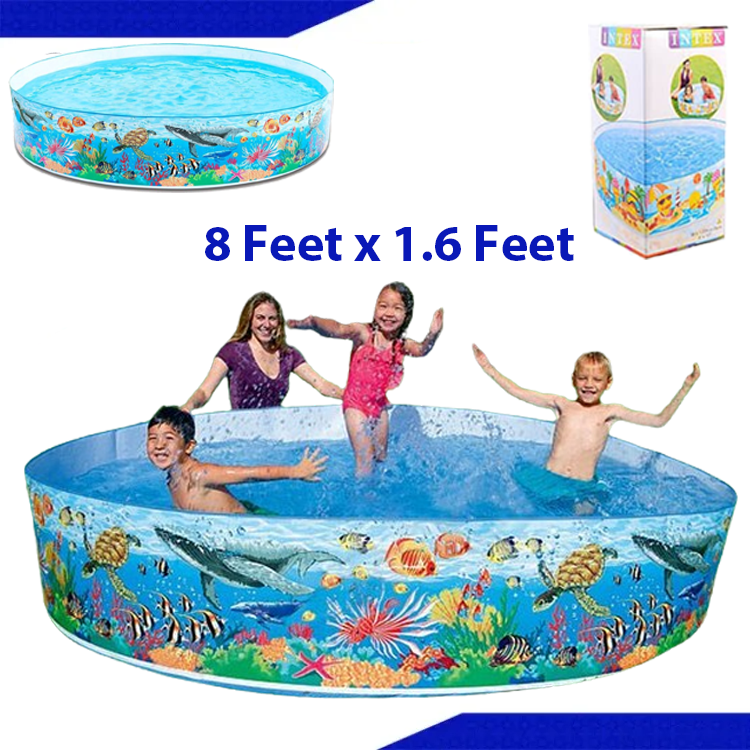 INTEX Swimming Pools Without Air | 4ft, 5ft, 6ft 8ft | Inflatable Fun play pool for Kids & Adults