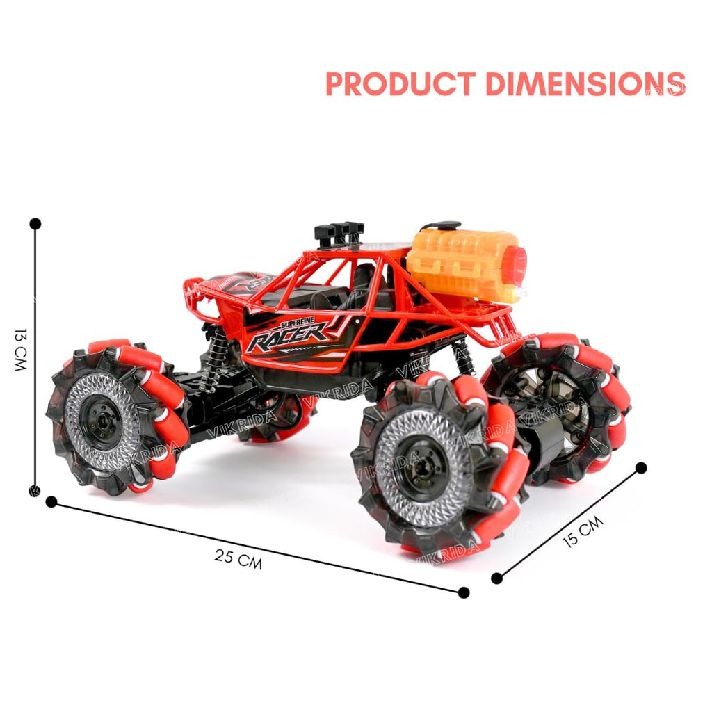 RC Climbing Drift Truck Off-Road Vehicle | 2.4G RC with Light & Smoke | Roller Tire Design 360°