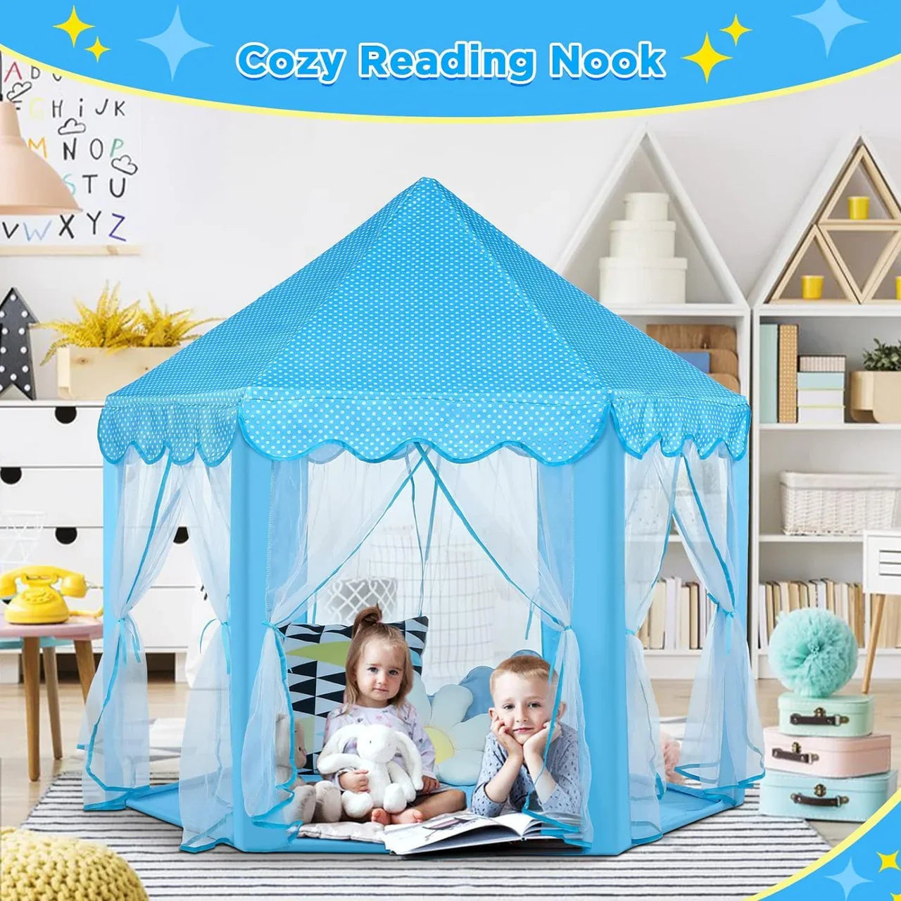 Princess Castle Play Tent House | Children’s Hexagon Fairy Princess Castle Play Tent House