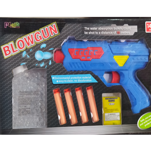 Blow Gun Toy | 2 in 1 Water Balls & Soft Bullets | Manual Blowing Gun Toy