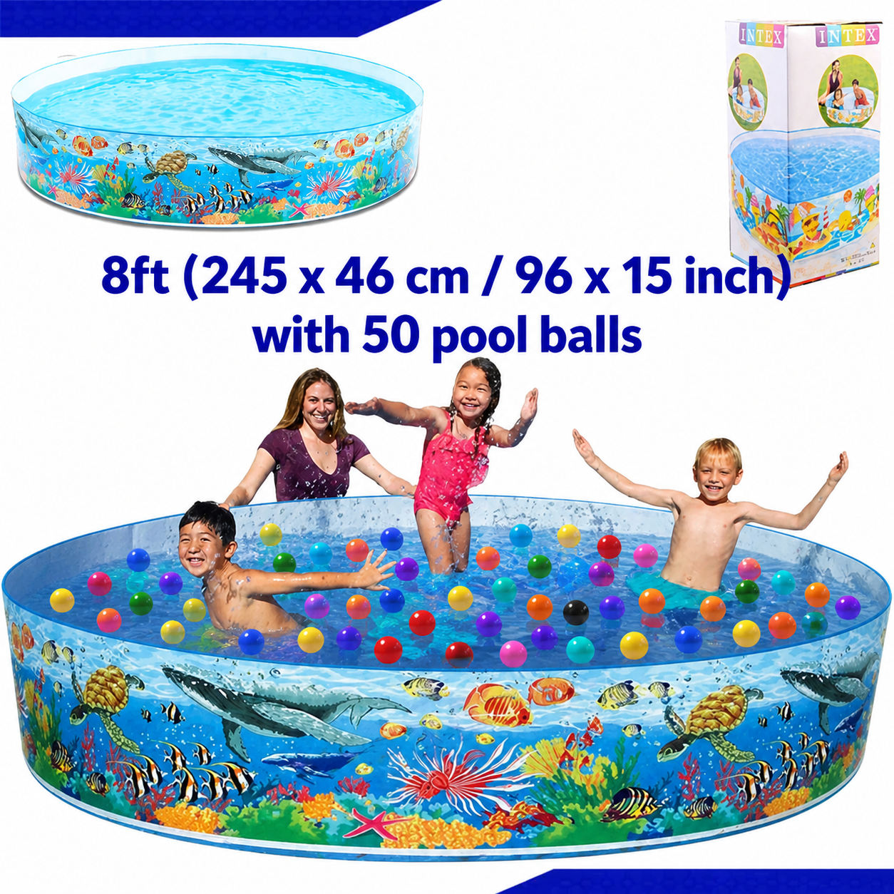 INTEX Swimming Pool | Non-Inflatable | Without Air for kids - SIZE (4FT - 5FT - 6FT - 8FT)