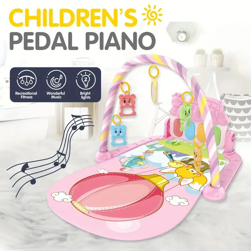 Children's Pedal Piano Mat | Baby Musical Play Gym Mat | 3in1 Gym Rack For Baby