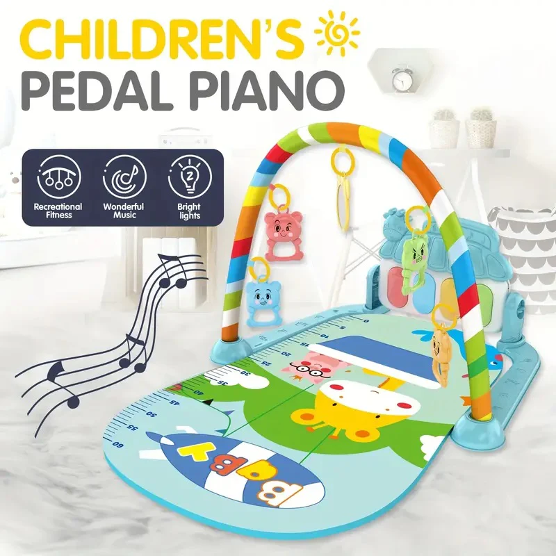 Children's Pedal Piano Mat | Baby Musical Play Gym Mat | 3in1 Gym Rack For Baby
