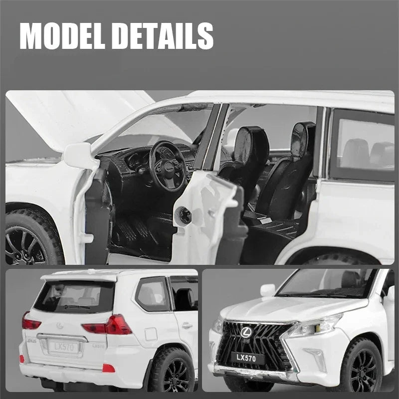 White | LEXUS LX570 1:22 Die-Cast | Luxury SUV Alloy LX570 Model