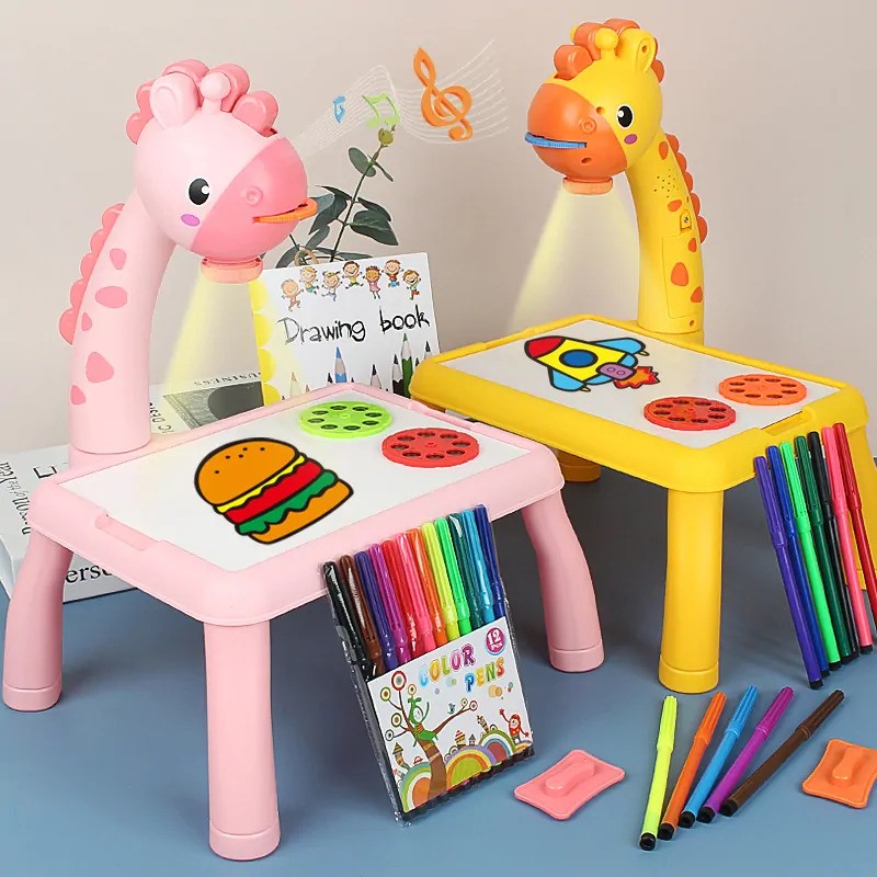 3 in 1 Drawing, Projector, Painting Table set | Erasable Writing and Drawing Board