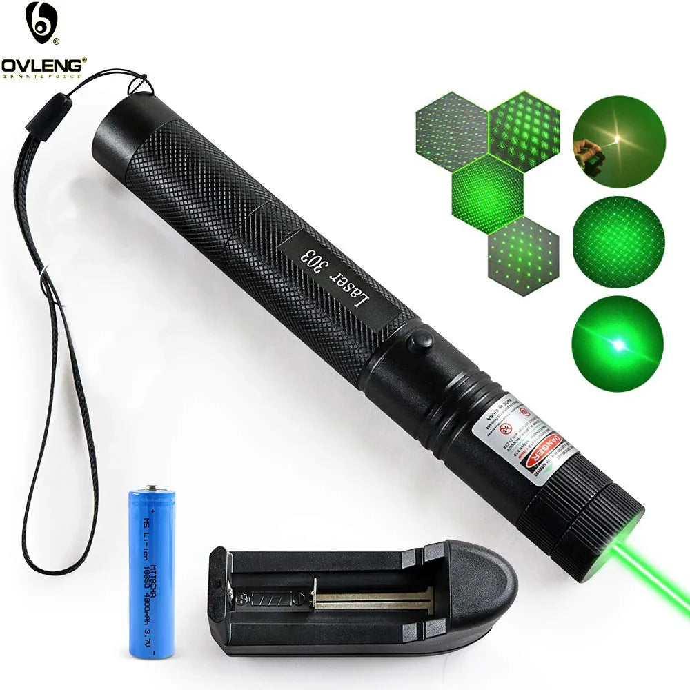 Rechargeable Green Laser Pointer Light | Key start with Multiple Functions