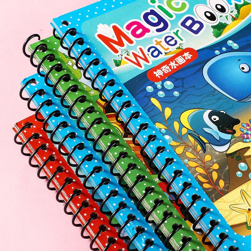 Magic Water Drawing Coloring Book | Reusable Doodle Book with Pen