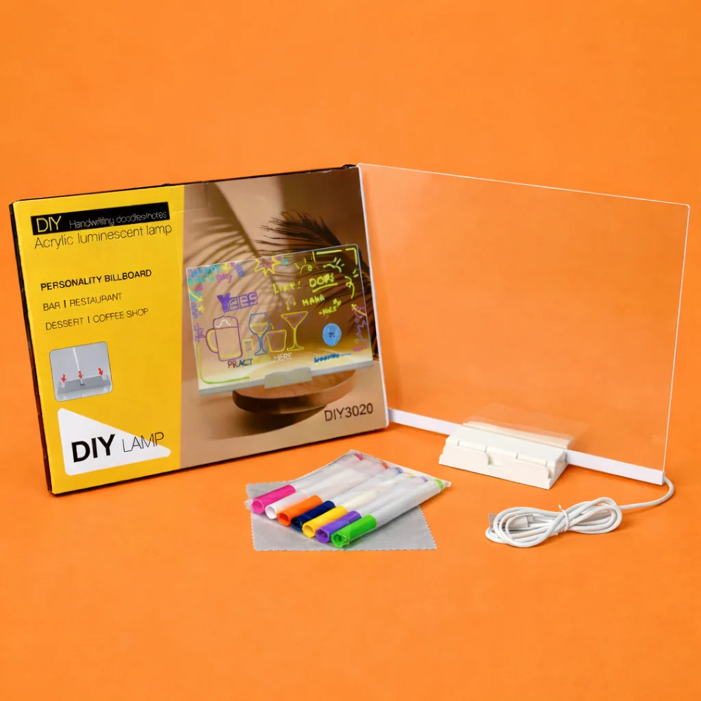 DIY LED Acrylic Board  | 3-D Magic Drawing Board | Reusable Light Up  Board for Kids