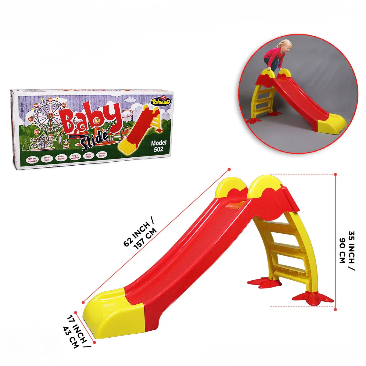 3 Step Baby Slide | Ladder Baby Garden Slide Play Set For Kids | Model 502