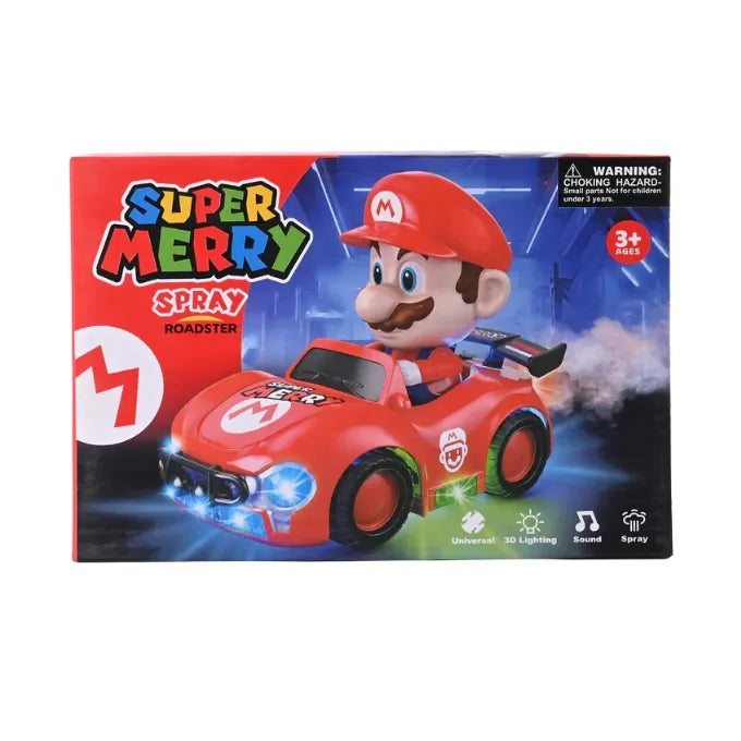Super Mario Spray Smoke Car | Car For Kids With Light and Music