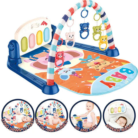 Children's Pedal Piano Mat | Baby Musical Play Gym Mat | 3in1 Gym Rack For Baby