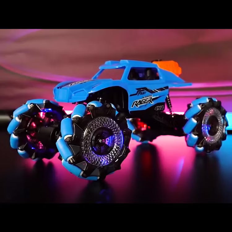 RC Climbing Drift Truck Off-Road Vehicle | 2.4G RC with Light & Smoke | Roller Tire Design 360°
