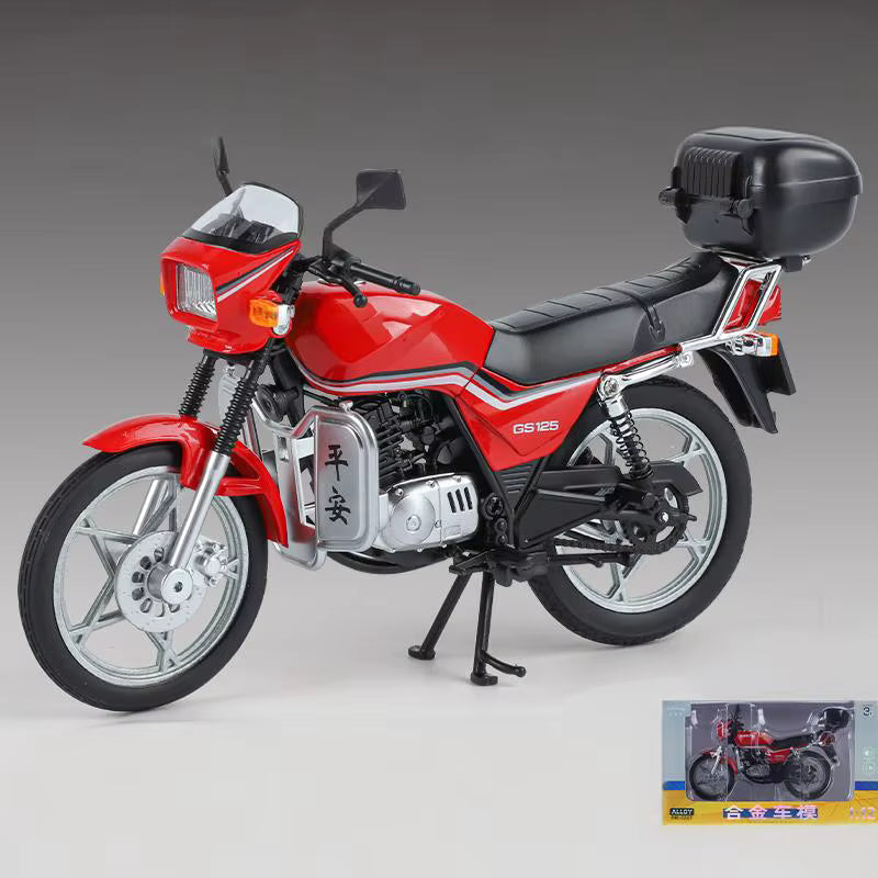 1:12 Diecast Suzuki GS125 Model Bike | Collectible Bike with Front Wheel Suspension & Lights, Sound