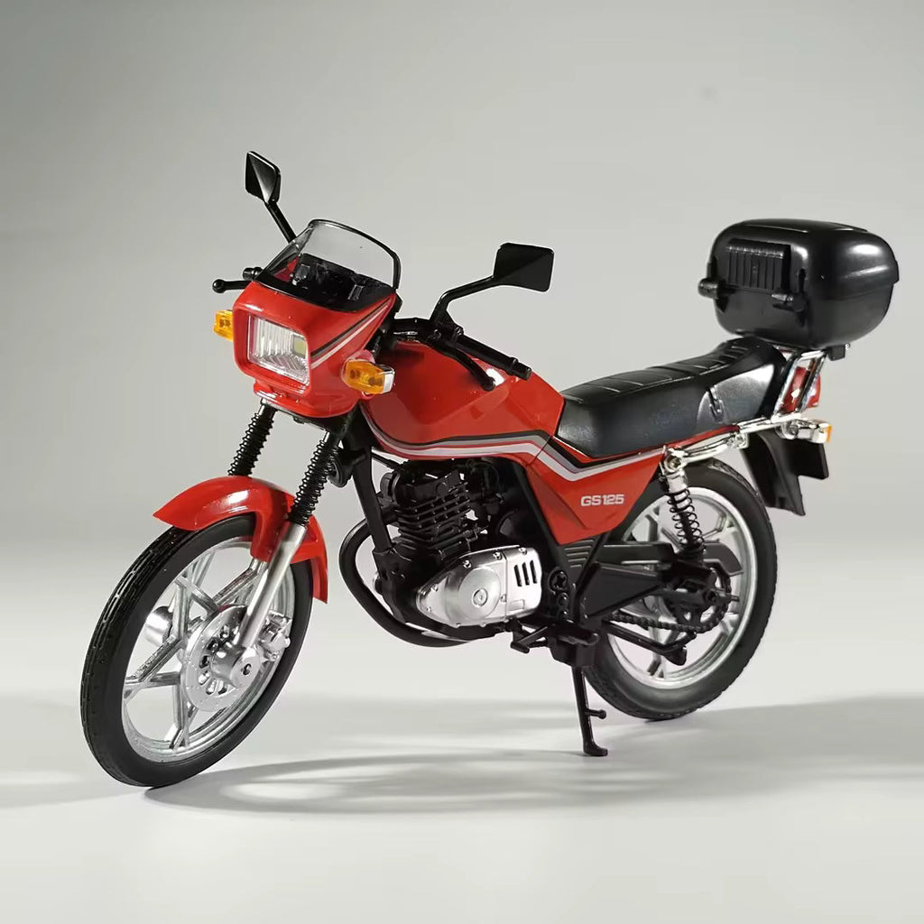 1:12 Diecast Suzuki GS125 Model Bike | Collectible Bike with Front Wheel Suspension & Lights, Sound