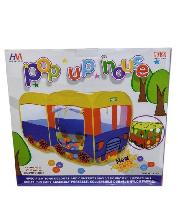 Pop Up Tent House Double Size | Tent for Kids (Bus Shape)