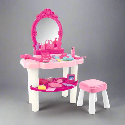 Toy Matic Dressing Table with Stool | Mini Dressing Table 39 pcs Play Set for Girls