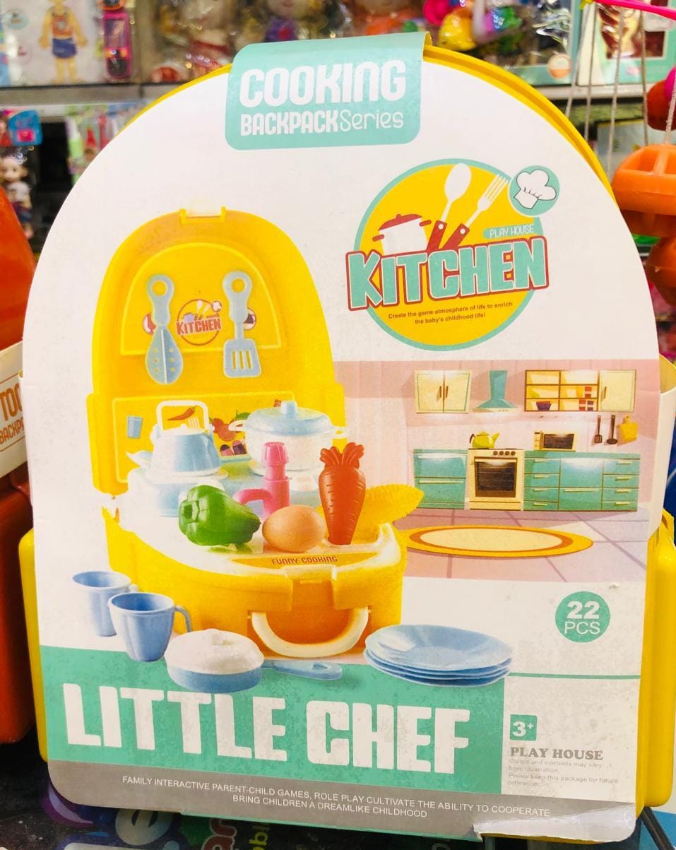 Kitchen Set Backpak for Kid | LittleChef Kitchen Cooking Toys | Kitchen Toys for Childrens