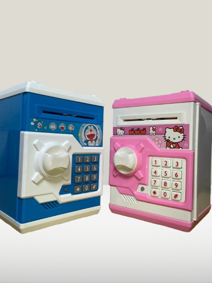 ATM Machine Saving Box | Money Bank Password Protected | Cartoon Safe Bank Toy