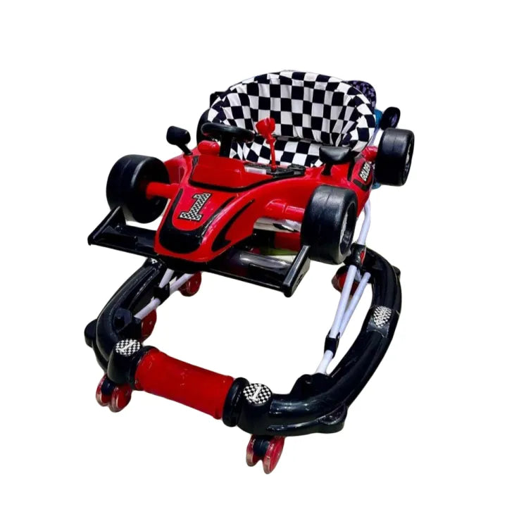 2 in 1: Formula 1 Car Rocker + Baby Walker | F1 Car shape Walker with Lights & Music