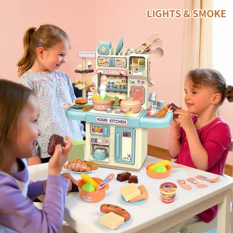 Realistic Mini Dream Kitchen with Light Spray | Food Table Cooking Kitchen Set