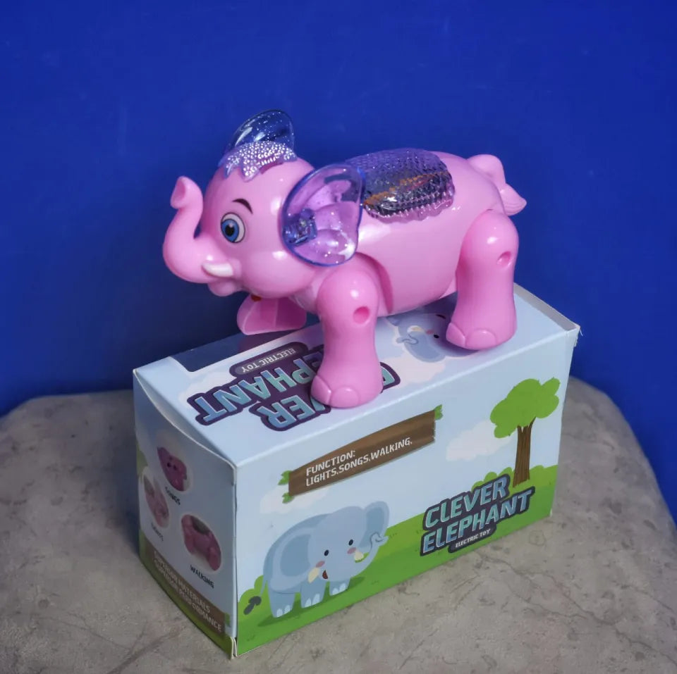 Clever Elephant Electric Toy | Funny Elephant with Walking, Music & Lighting For Kids
