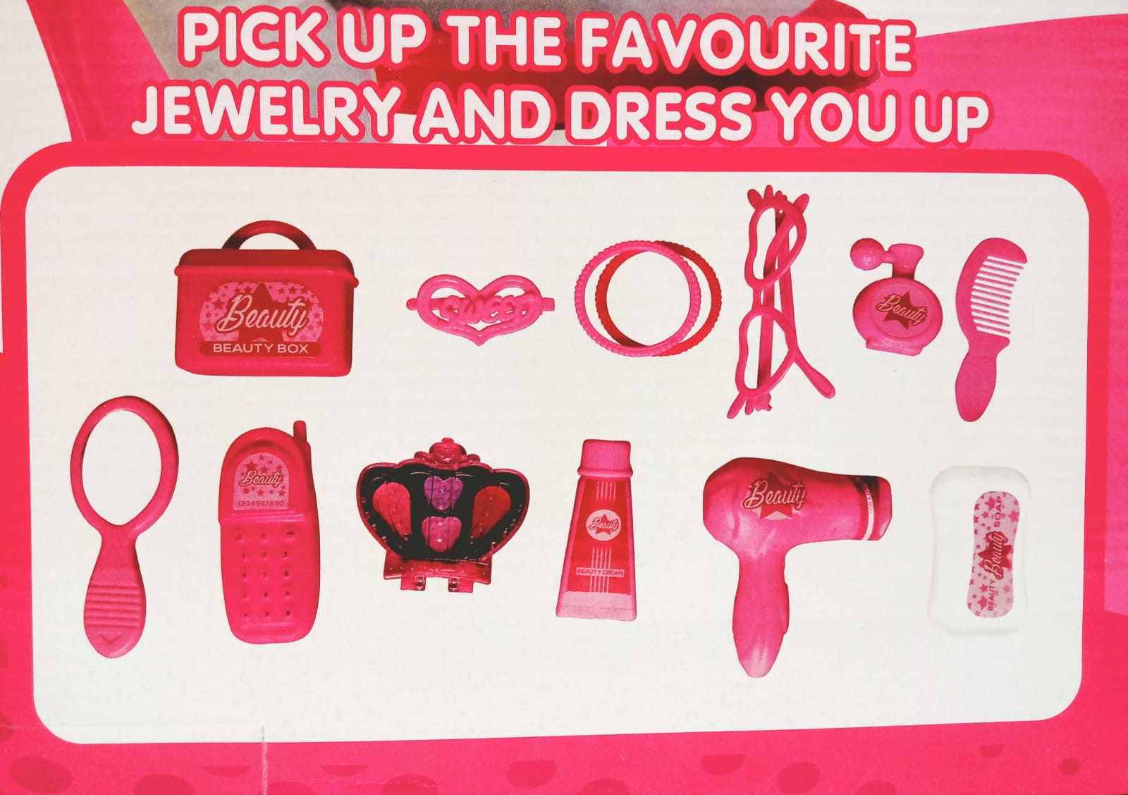 Dressing Table with Stool & Accessories | Mini Beauty Makeup Table 21 pcs Toy for Girls