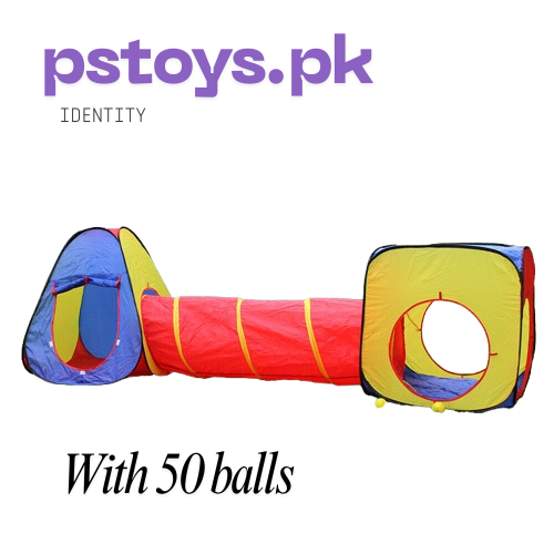 3in1 Kids Tunnel Tent House | Indoor Kids Foldable Playhouse With Tunnel