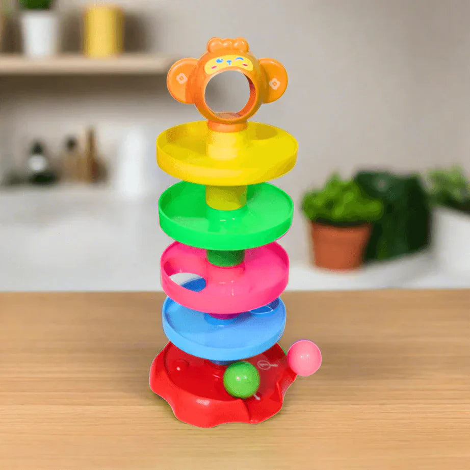 Rolling Ball Game | 5 Layers Swirling Ramp Roll Ball | Drop & Go Ball Stack and Toss Game