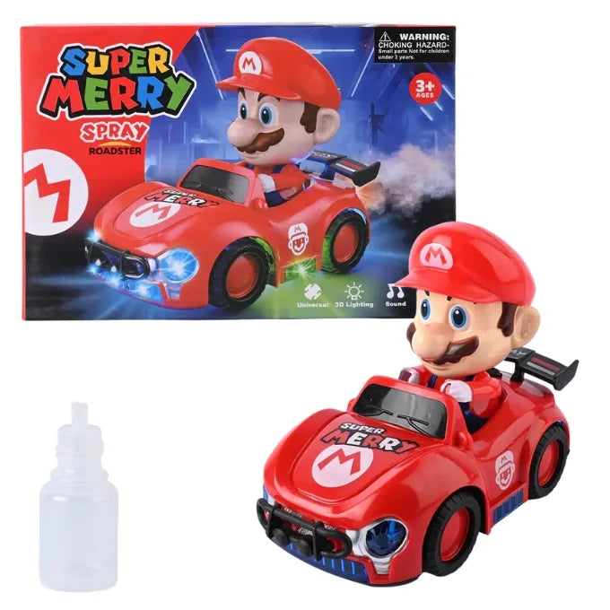 Super Mario Spray Smoke Car | Car For Kids With Light and Music