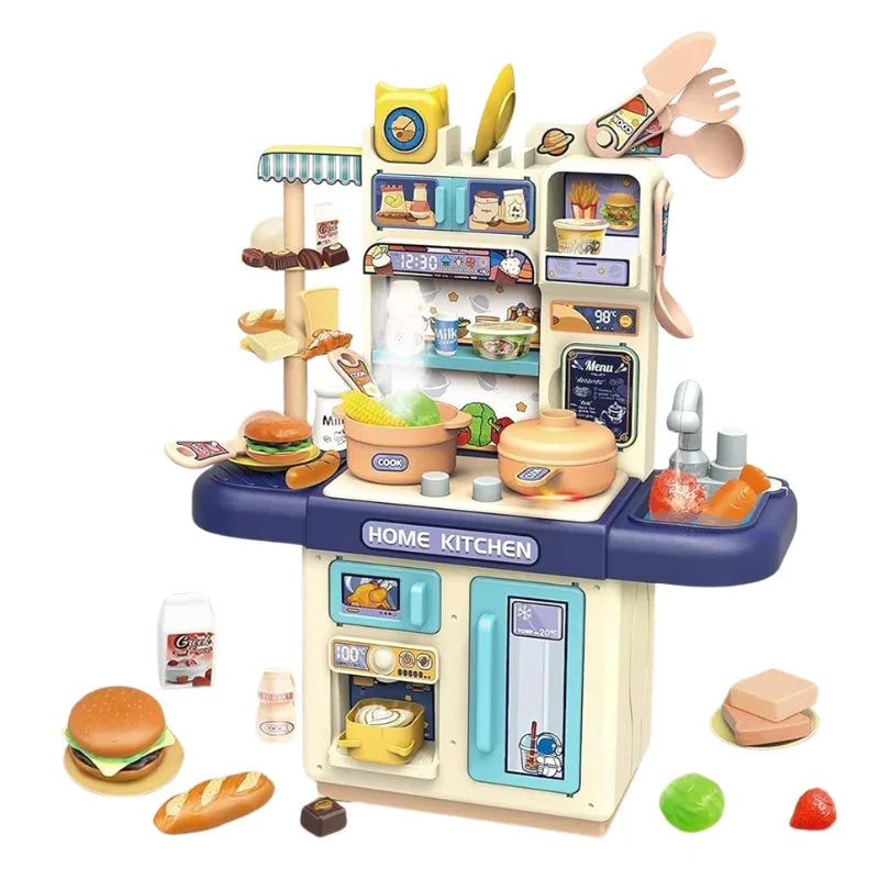 Realistic Mini Dream Kitchen with Light Spray | Food Table Cooking Kitchen Set